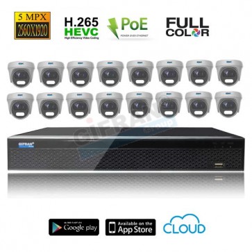 Miglior kit videosorveglianza 16 telecamere dome POE Full Color