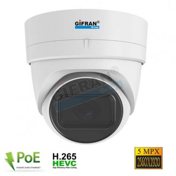Telecamera DOME POE IP 5 Mega Pixel professionale con focale variabile