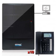 Centralino telefonico professionale 32 interni + 4 linee urbane completo di 10 telefoni professionali tipo panasonic