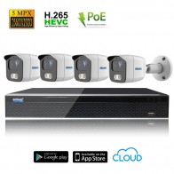 Kit Videosorveglianza IP POE 4 Telecamere bullet CMOS Starvis 5 MPX grandangolo completo di disco 1000 GB