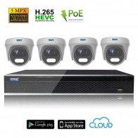 Kit Videosorveglianza IP POE 4 Telecamere DOME CMOS Starvis 5 MPX grandangolo completo di disco 1000 GB