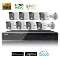 Kit Videosorveglianza IP POE 8 Telecamere bullet CMOS Starvis 5 MPX grandangolo completo di disco 1000 GB