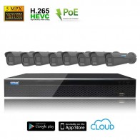 Kit Videosorveglianza IP POE 8 Telecamere Starvis 5MPX Sony focale motorizzata 2,8 - 13,5 mm disco 1000 GB