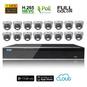 Miglior kit videosorveglianza 16 telecamere dome POE Full Color