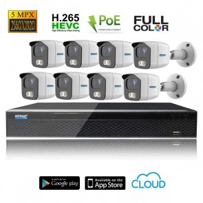kit videosorveglianza 8 telecamere POE 5MPX grandangolo