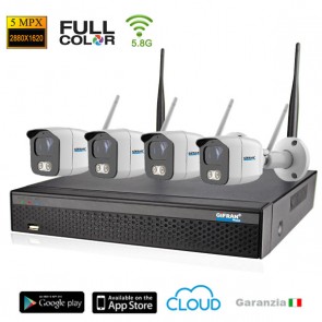 kit videosorveglianza wireless senza fili 4 telecamere 5 Mega pixel