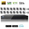 Kit Videosorveglianza IP POE 16  Telecamere bullet Full Color CMOS Starvis 5 MPX grandangolo completo di disco 1000 GB