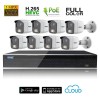 Kit Videosorveglianza IP POE 8 Telecamere bullet Full Color CMOS Starvis 5 MPX grandangolo completo di disco 1000 GB