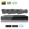 Kit Videosorveglianza IP POE 4 Telecamere Starvis 5MPX Sony  focale motorizzata 2,8 - 13,5 mm disco 1000 GB