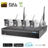 Kit videosorveglianza wireless 4 telecamere visione notturna a colori 5 MPX Full Color completo di disco 1000GB